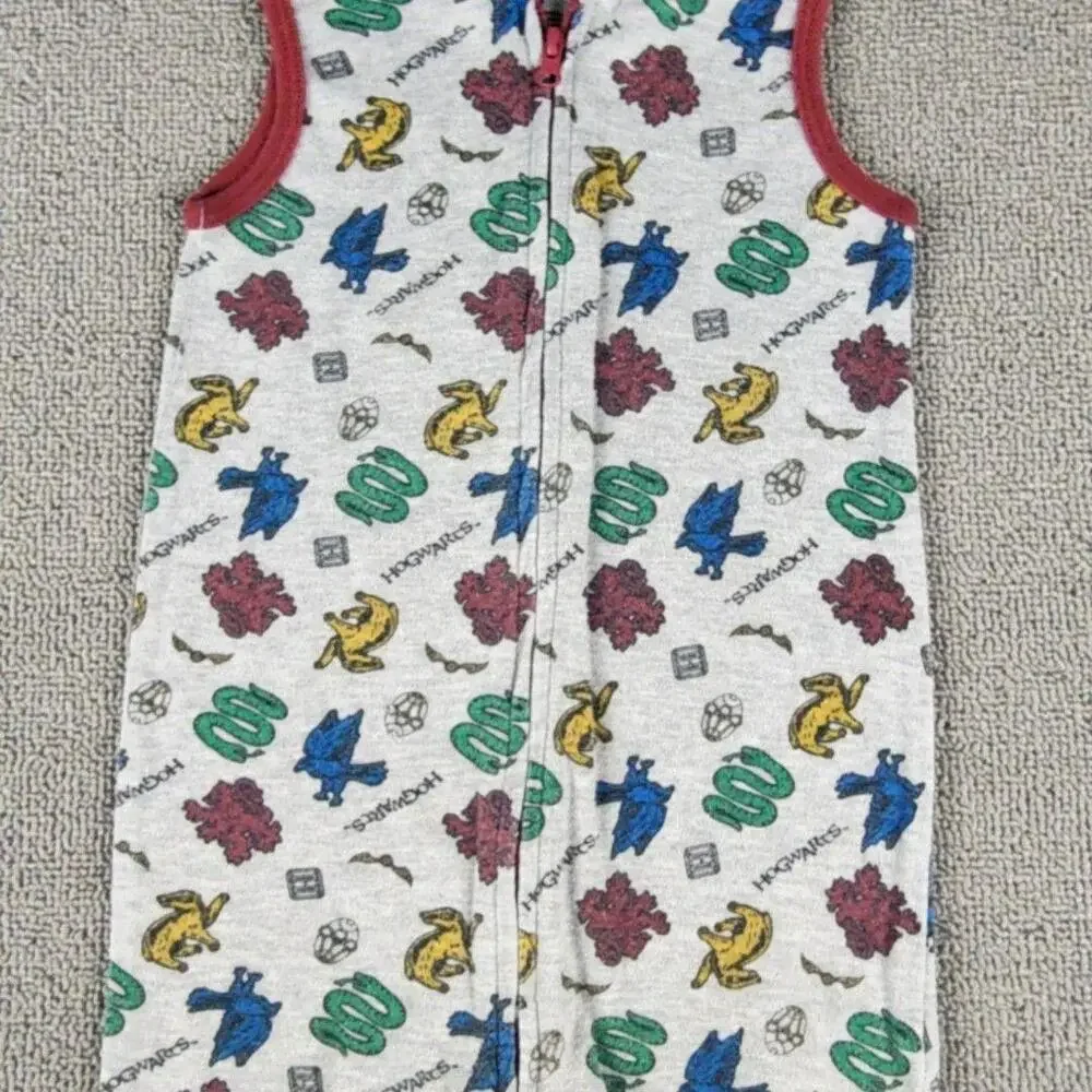 Harry Potter Coverall Boys Toddler 24M Gray Hooded Sleeveless Hogwarts One Piece